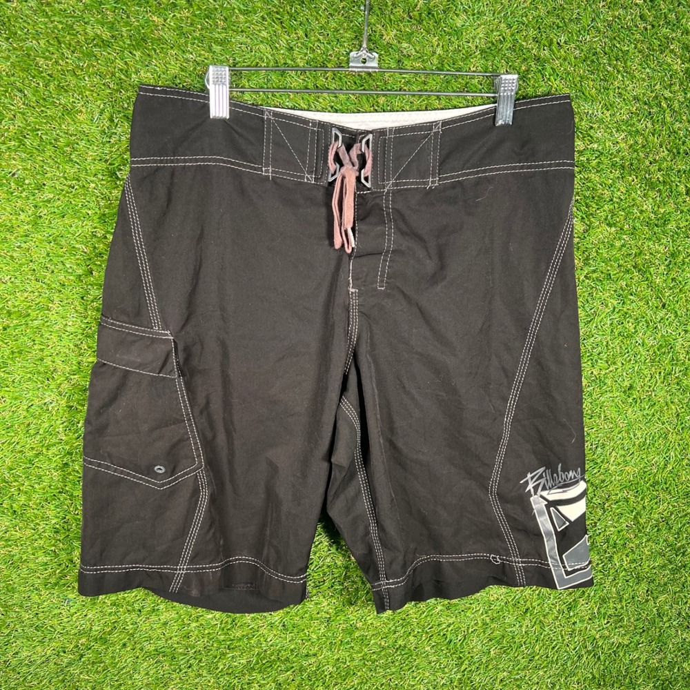 Billabong Platinum X Quad Stretch Board Shorts Mens 33 Black Cargo Swim Trunks